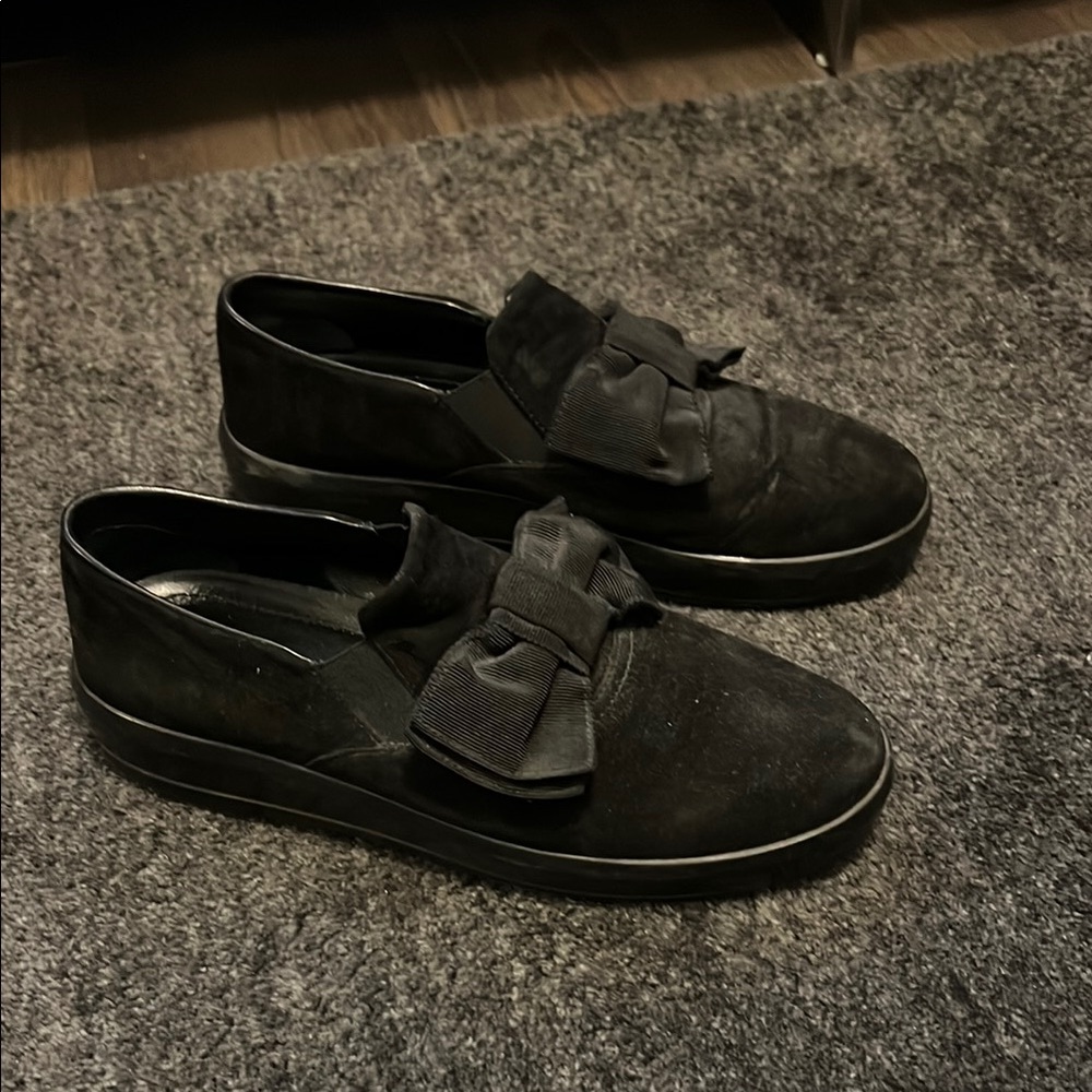 Prada Black Suede Sneakers with bow